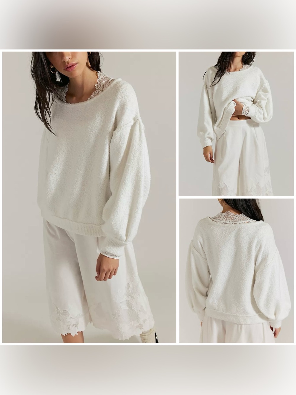 NWT Free People We The Free Tip Top Pullover - clean ivory - large